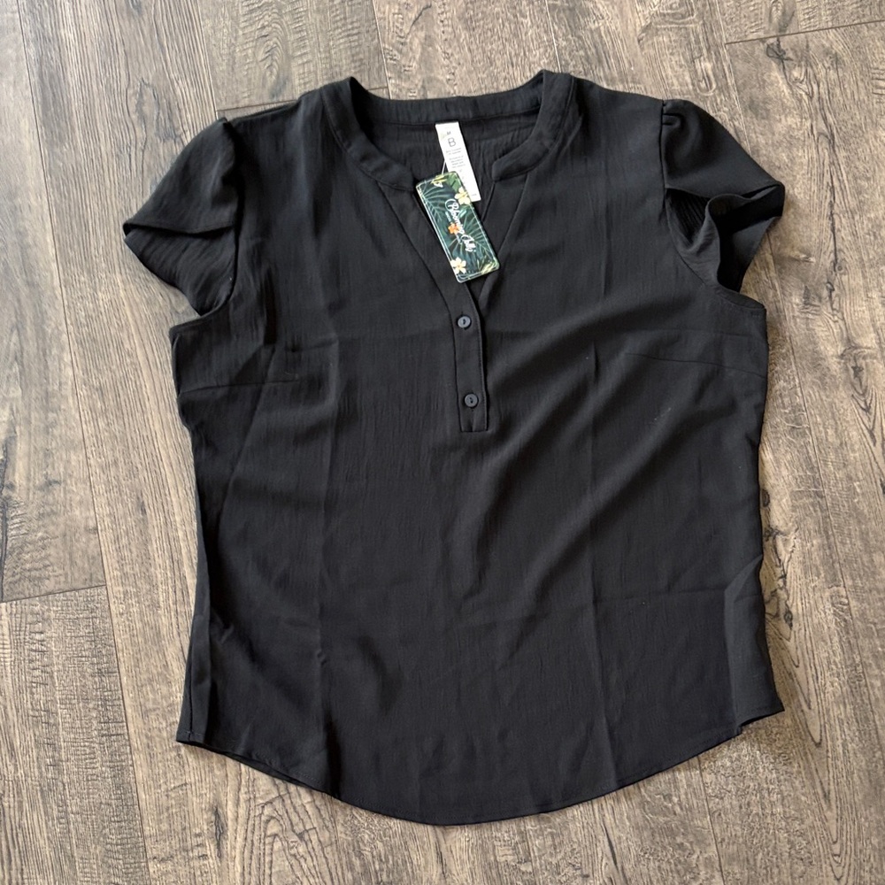 Classic Black Women's Blouse Medium NWT